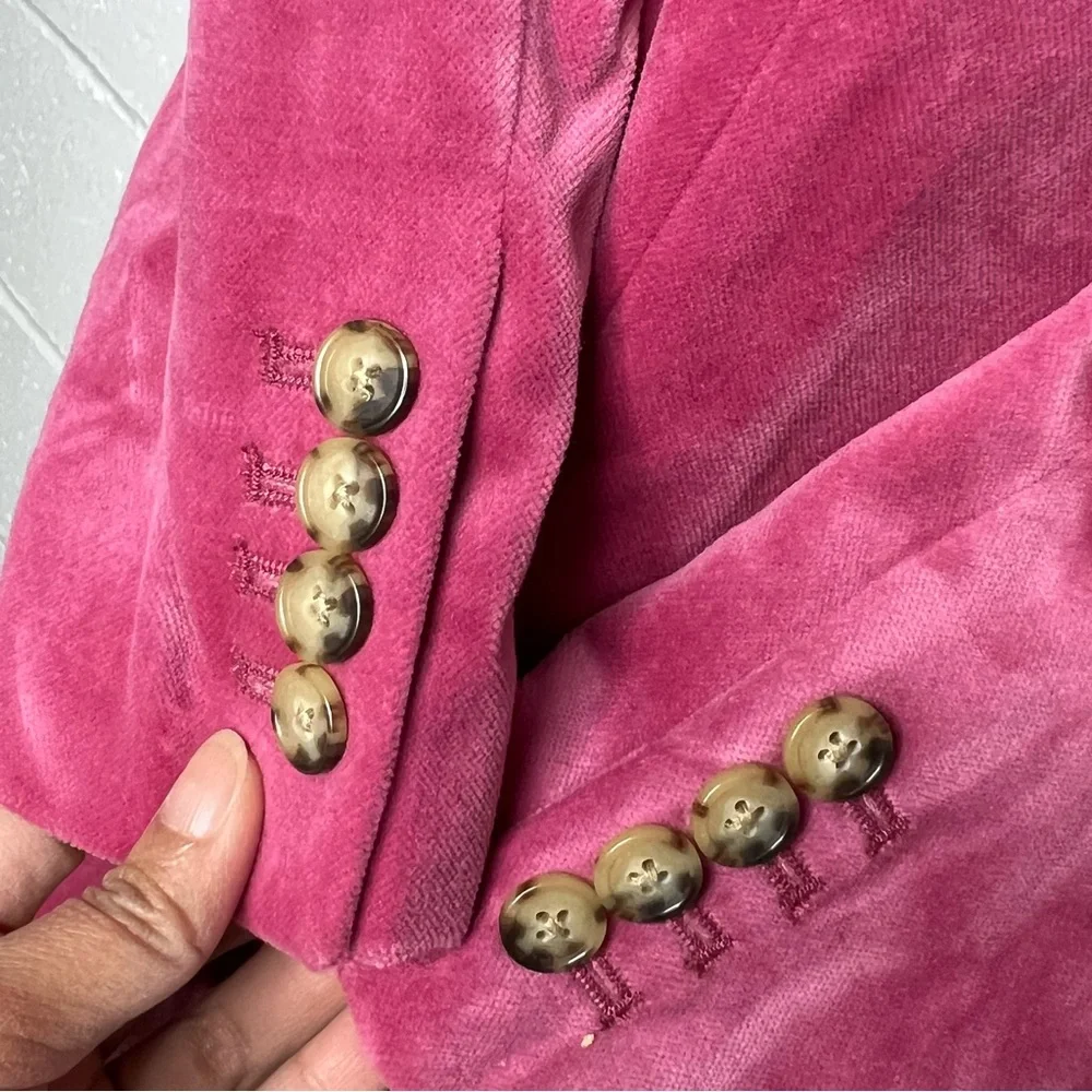 J. Crew Parke Blazer Pink Velvet Size 6 - Picture 9 of 16